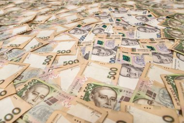 Ukrayna Para geçmişi. 500 banknot. Hryvnia (UAH). Üst görünüm.