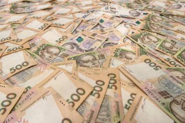 500 Ukrayna Hryvnia 'sı sağlam bir arka plan. Para kavramı.