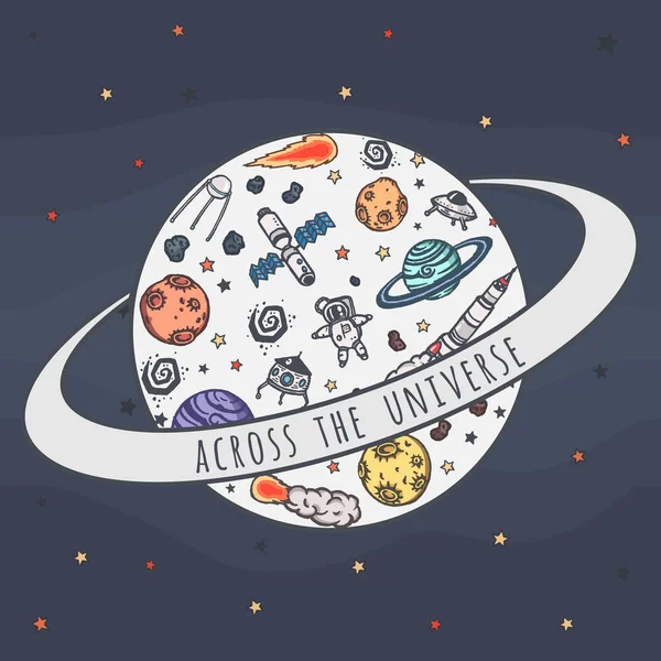 Astronomi karalamalar vektör kavramı.