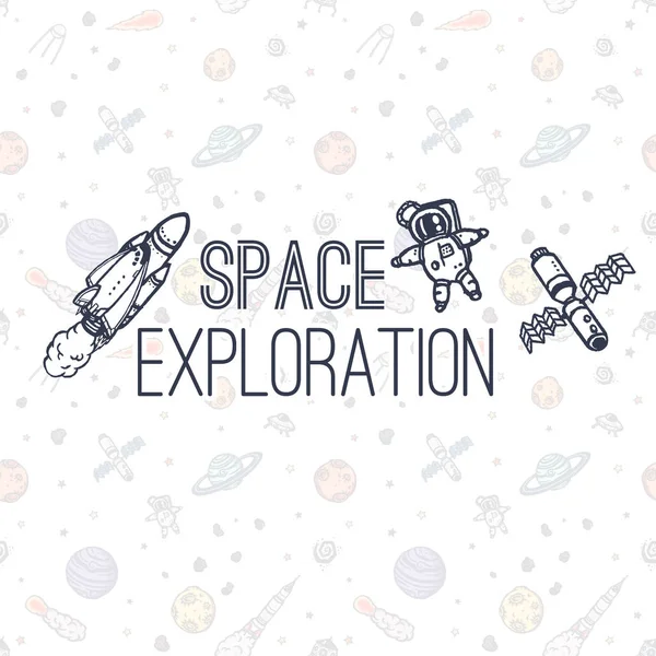 Fondo del concepto de exploración espacial . — Vector de stock