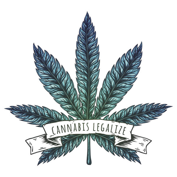 Cannabis leaf vector illustration.