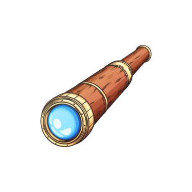 Elle çizilmiş vintage spyglass.