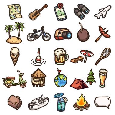 Çizgi film tatil simgeler