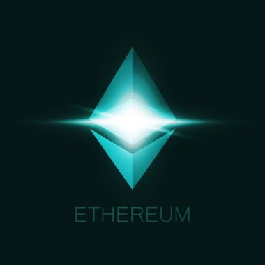 Ethereum cryptocurrency logosu.