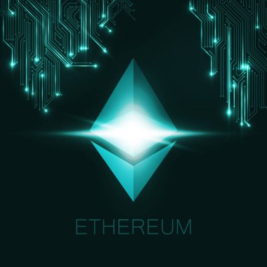 Ethereum cryptocurrency logosu.