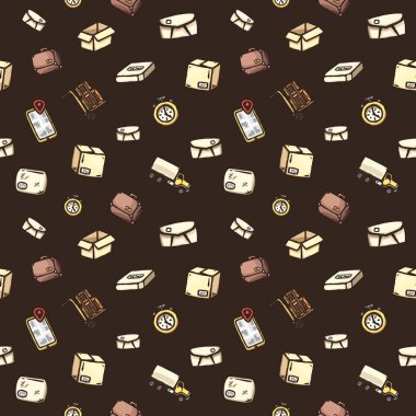 Elle çizilmiş lojistik seamless modeli.