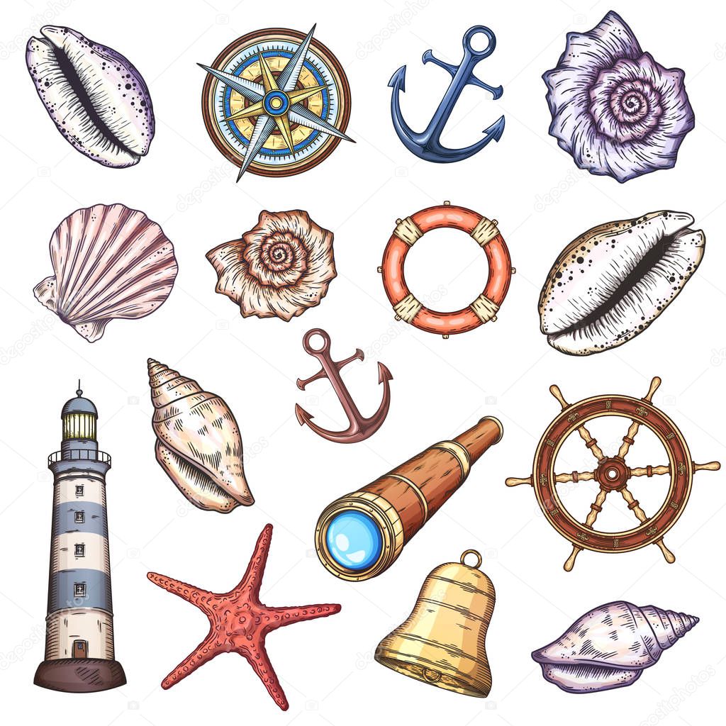 Nautical illustrations set.