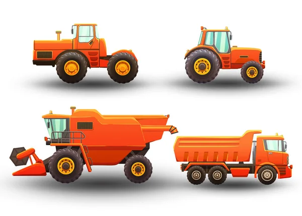 Vector isolated illustrations of agricultural machinery. — Stock Vector