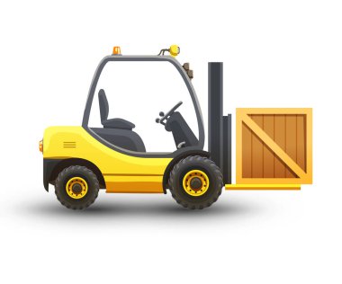 Forklift izole vektör çizim