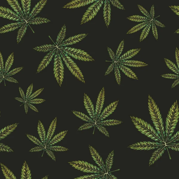 Marihuana yaprağı seamless modeli. — Stok Vektör