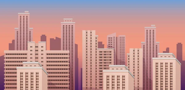City urban landscape seamless vector illustration. — Stock Vector