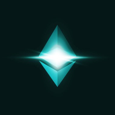 Ethereum cryptocurrency logosu.