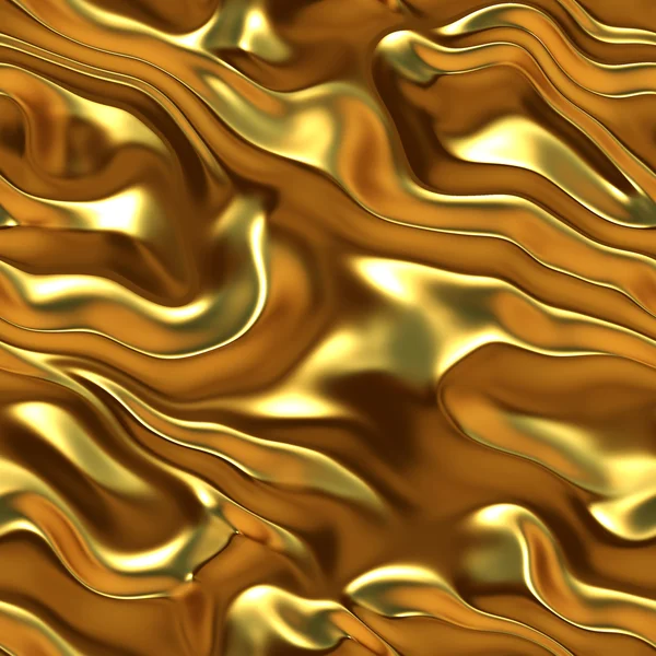 Liquid gold. Seamless gold wavy surface. Golden silk. Golden met
