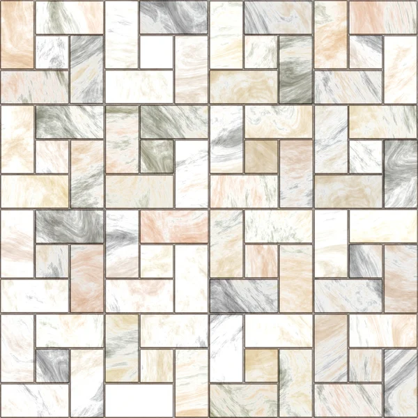 Mosaico de mármore clássico. Textura em mosaico sem costura. Branco mármore whi — Fotografia de Stock