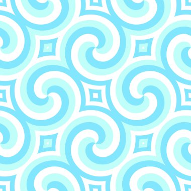 Sorunsuz sarmal desen. Vektör mavi geometrik süsleme. Doku