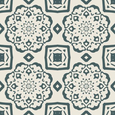 Gri vektör geometrik süsleme. Dikişsiz Arapça desen. Doku