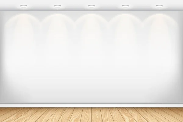 Empty white wall and parquet. Interior empty room. Vector illust — Stock Vector