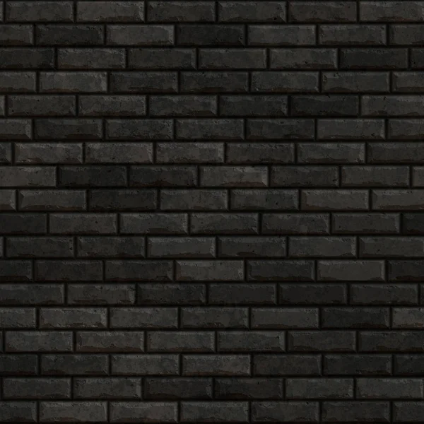 Black bricks. Texture of a dark brick wall. Seamless background. — Stock Photo, Image