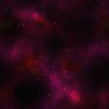 Derin uzay arkaplanı. Yıldızlar, toz ve gaz. Uzayda kırmızı bulutlar. Kusursuz bir doku. Sonsuz evren. Parlayan nebula.