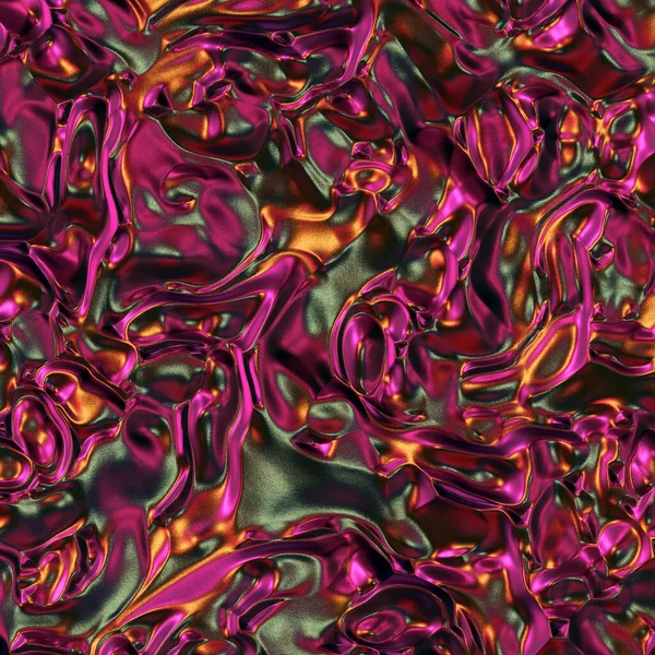 Flüssige Metalloberfläche Wellenförmige Rosa Metallische Textur Glamour Hintergrund — Stockfoto