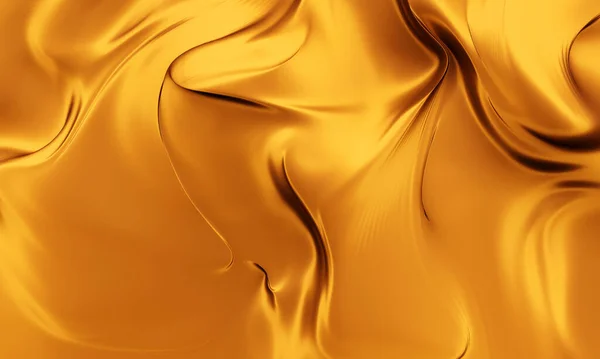 Oro Liquido Superficie Ondulata Oro Seta Dorata Metallo Dorato Texture — Foto Stock