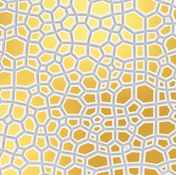 Fondo Paramétrico Hexagonal Pared Moderna Blanca Dorada Ilustración Representación Fondo — Foto de Stock