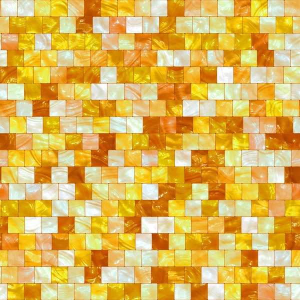 Mosaico Dourado Pequenas Telhas Vidro Amarelo Textura Cerâmica Fundo Sem — Fotografia de Stock