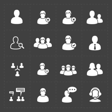 İnsanlar siyah ayarla simgeler düz. 