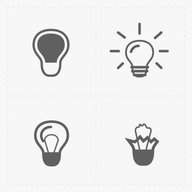 Ampuller. Ampul simgesi seti. 