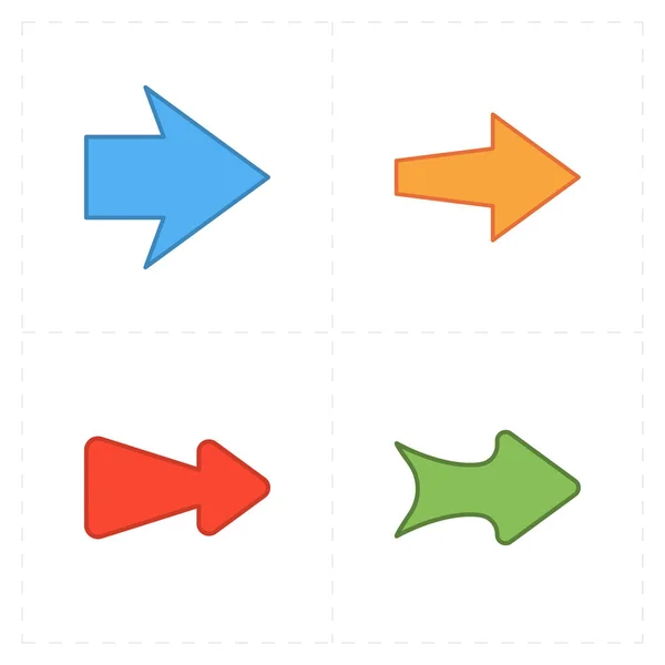 Cuatro flechas simples nuevas — Vector de stock