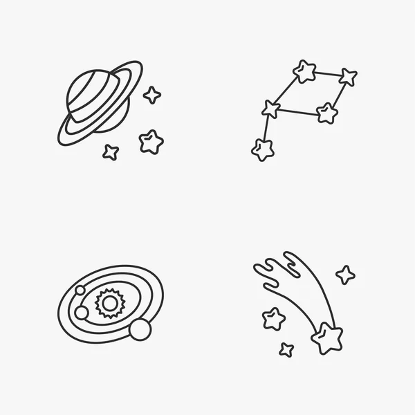 Cuatro iconos de espacio con estilo — Vector de stock