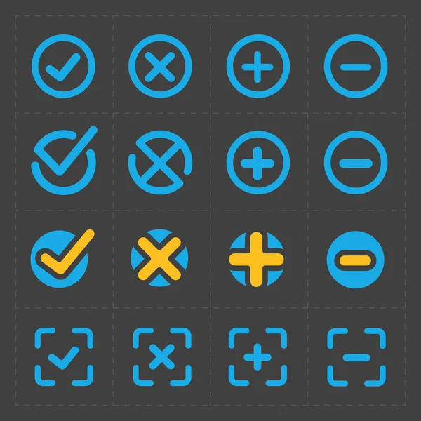 Vector kleurrijke bevestigen icons set — Stockvector