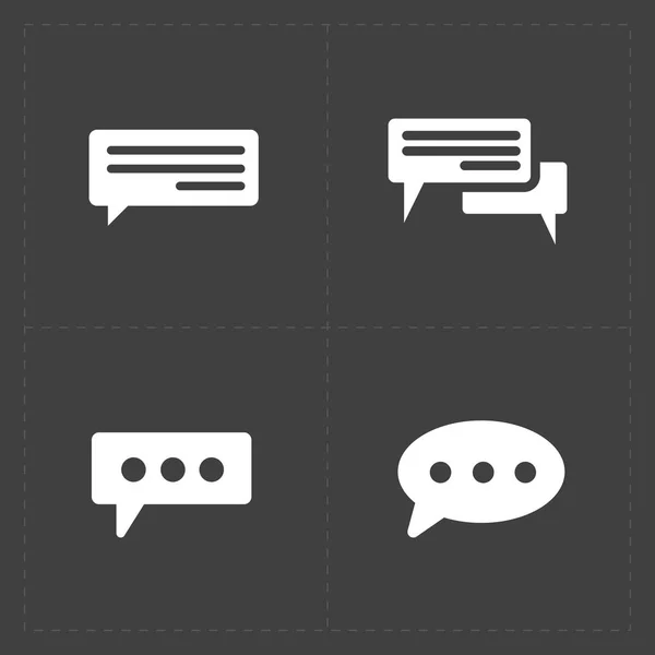 New Speech bubble icons on black background. Vector illustration — Stock Vector