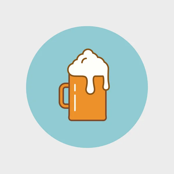 Επίπεδη μπύρα εικονίδιο — Διανυσματικό Αρχείο