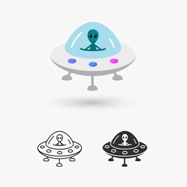 Ufo. Ilustración vectorial alienígena — Archivo Imágenes Vectoriales