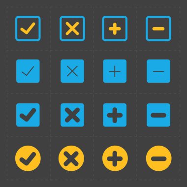 Vektör renkli onaylamak Icons set 