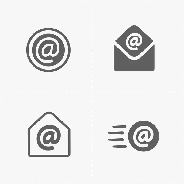 Vector E-mail iconos sobre fondo blanco . — Archivo Imágenes Vectoriales