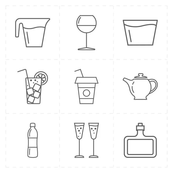 Nine modern flat bar icons — Stock Vector