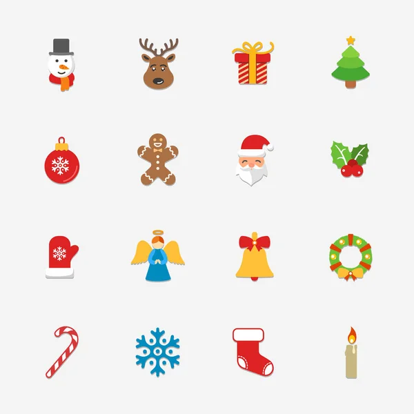 Christmas bright icons collection - vector illustration. — Stock Vector