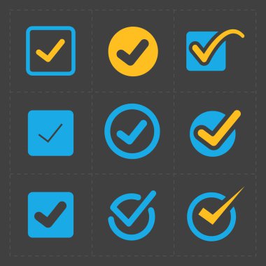 Vektör renkli onaylamak Icons set 