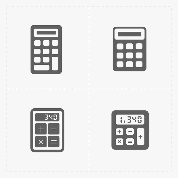 Vector black calculator icons set — Stock Vector