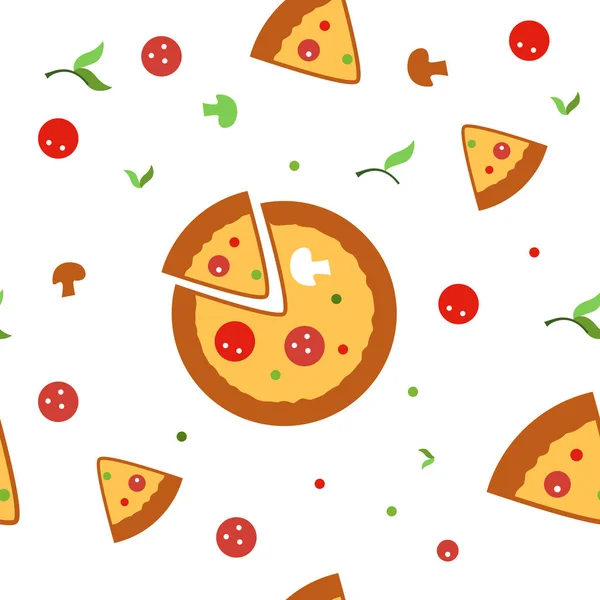 Піца безшовний векторний візерунок — стоковий вектор