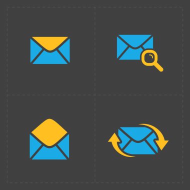 E-posta ve zarf simgeleri kara günü 