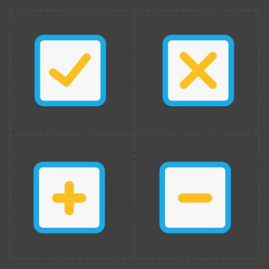 Vektör renkli onaylamak Icons set 