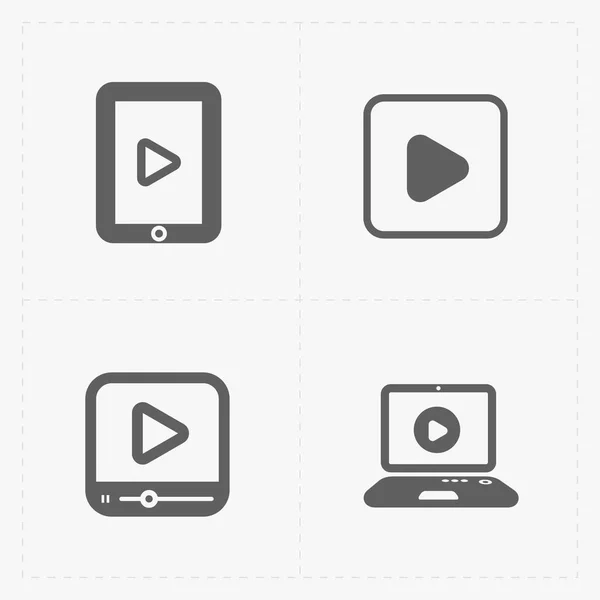 Moderne vector plat video-speler pictogrammen. — Stockvector