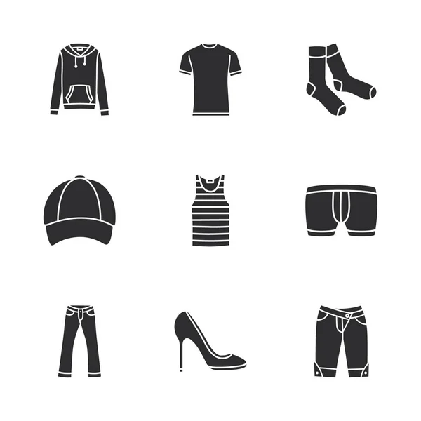 Dziewięć ikon nowoczesne ubrania — Wektor stockowy