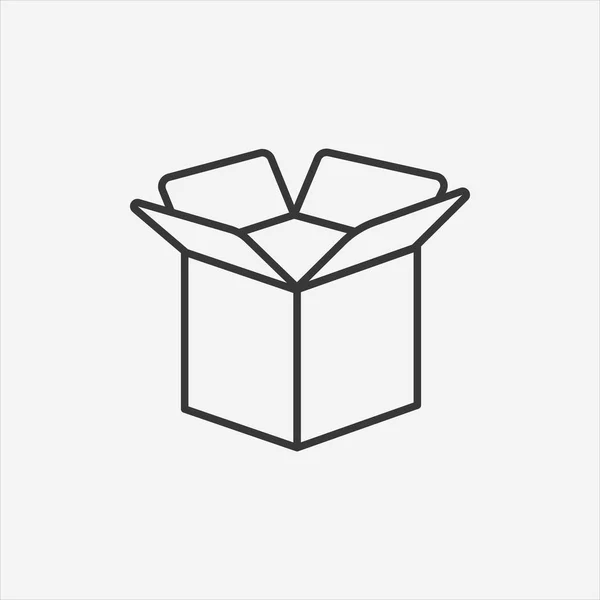 Cartón abierto icono de caja de paquete — Vector de stock