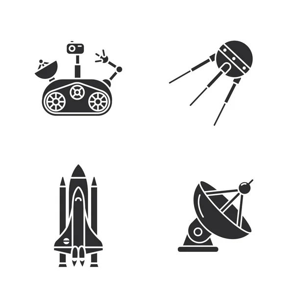 Cuatro iconos de espacio con estilo — Archivo Imágenes Vectoriales