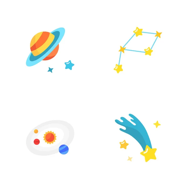 Cuatro iconos de espacio con estilo — Vector de stock