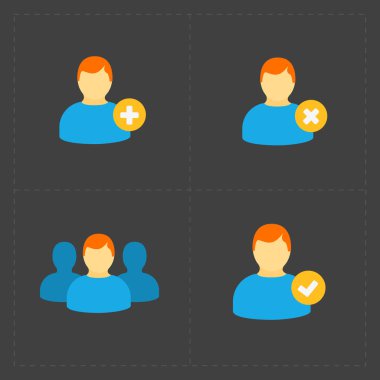 İnsanlar siyah ayarla simgeler düz. 